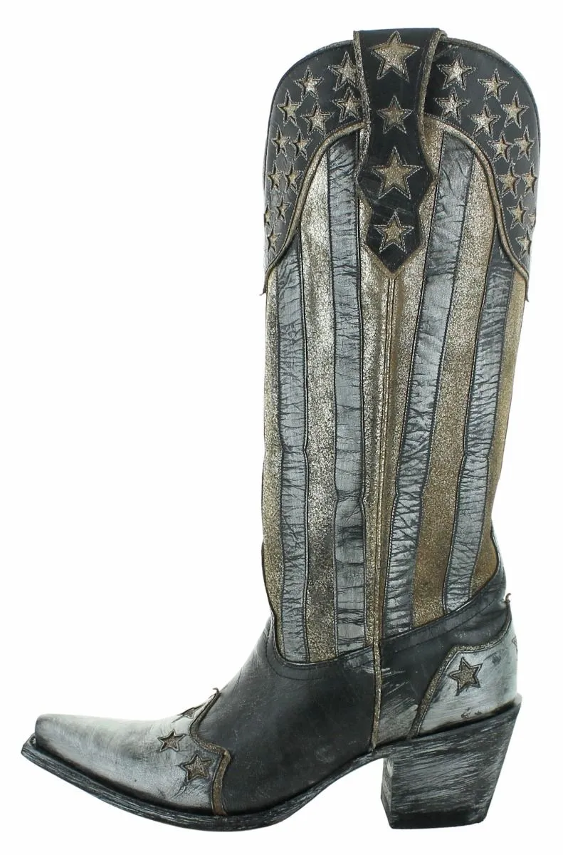 Old Gringo American Flag Bloom in Black and Metallic