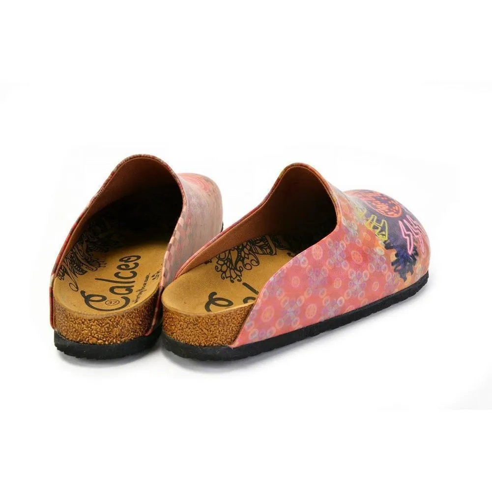 Phosphorus Heart Broken Written, Pink and Purple Love Patternerd Clogs - CAL1407