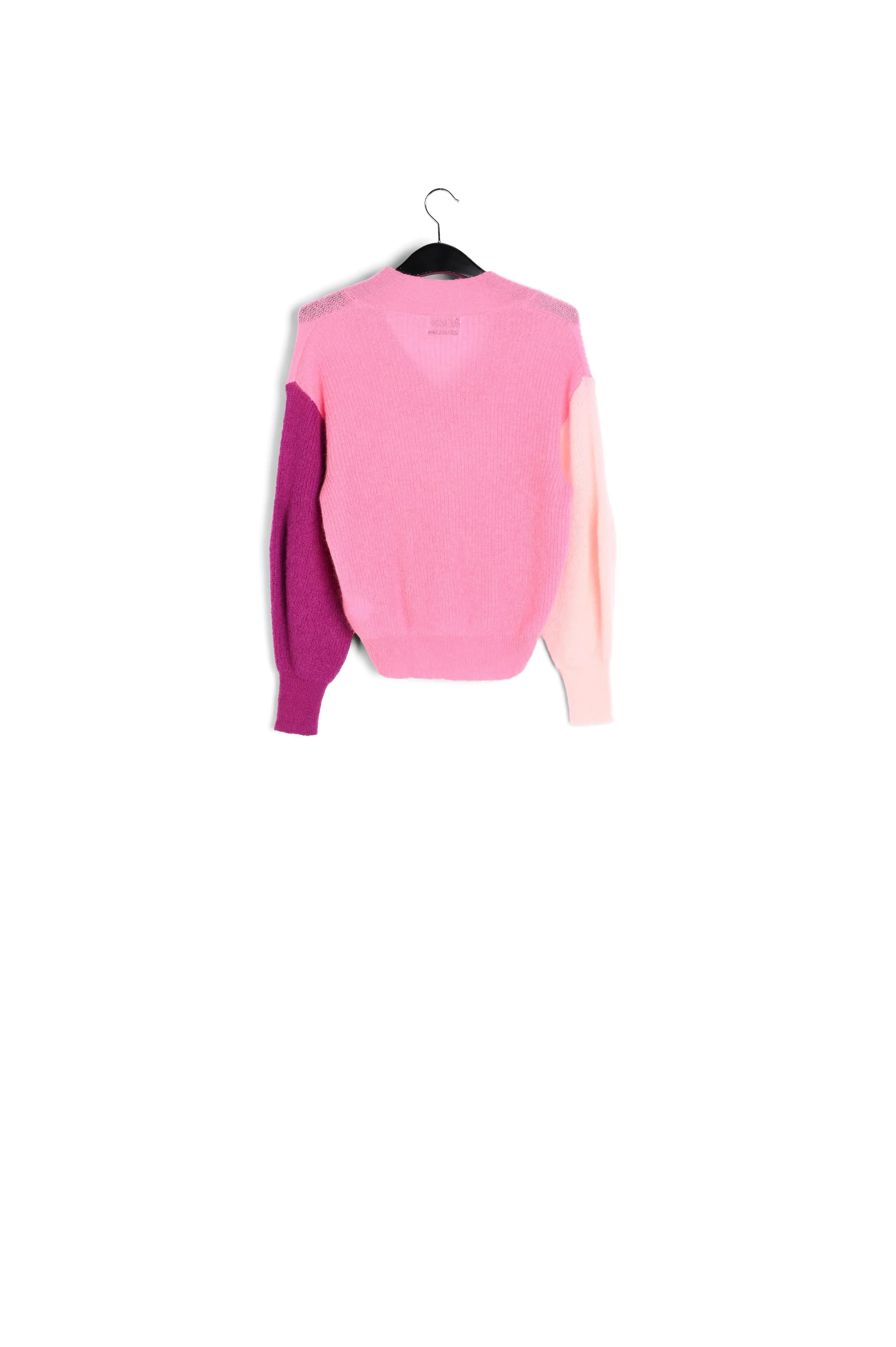 Pink v-neck mohair-blend sweater
