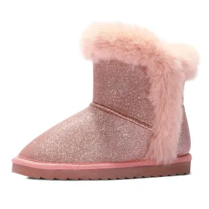 Pink/Silver Glitter Winter Warm Snow Boots