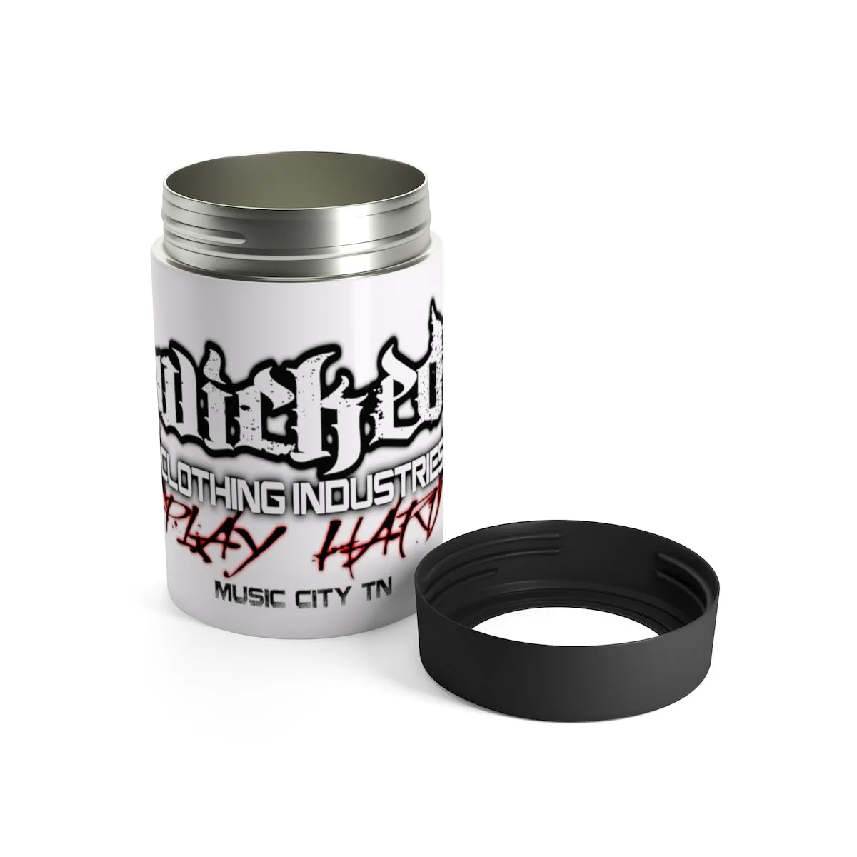 Play Hard/ White/ Can Holder