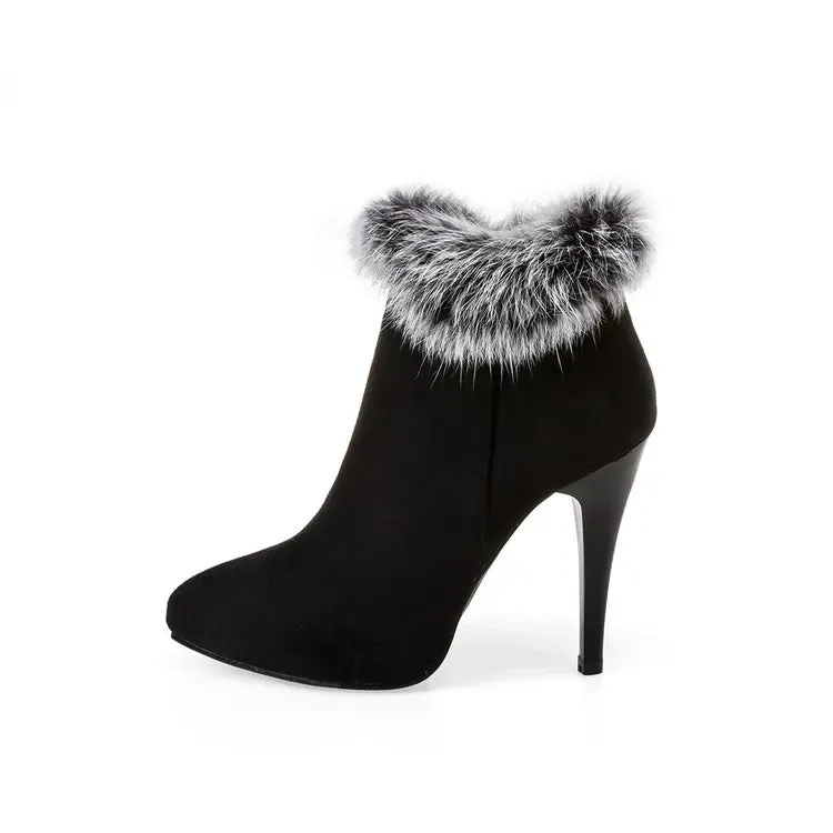 Pointed Toe Sexy Ankle Winter Snow Heeled Boots