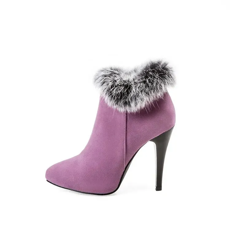 Pointed Toe Sexy Ankle Winter Snow Heeled Boots