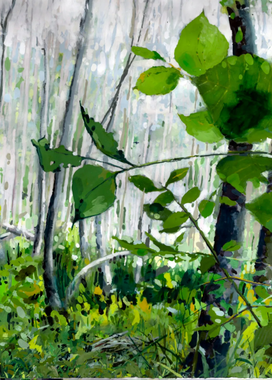 Portal Original Watercolor/Guache Painting by Nancy Tobin - Large Landscape
