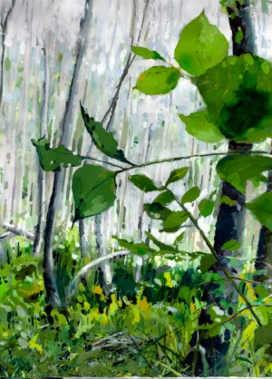 Portal Original Watercolor/Guache Painting by Nancy Tobin - Large Landscape