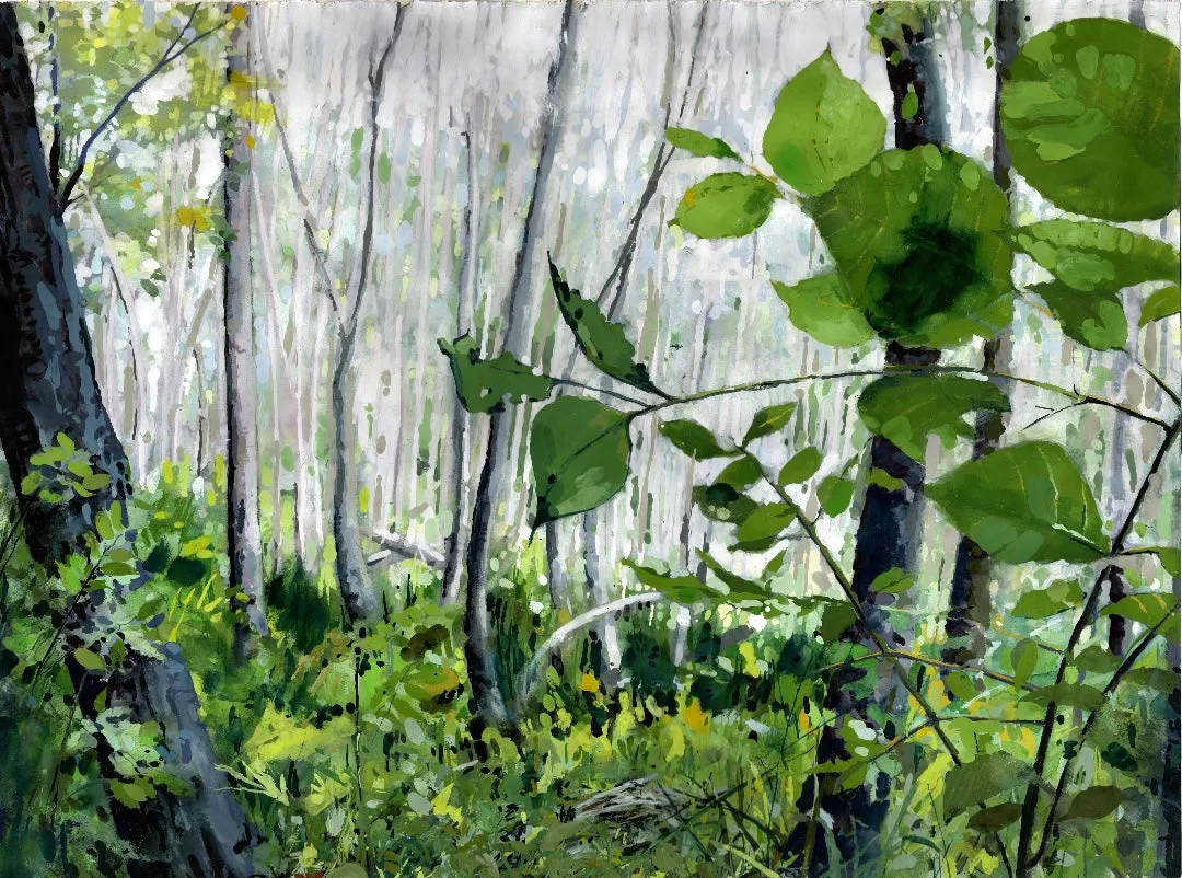 Portal Original Watercolor/Guache Painting by Nancy Tobin - Large Landscape