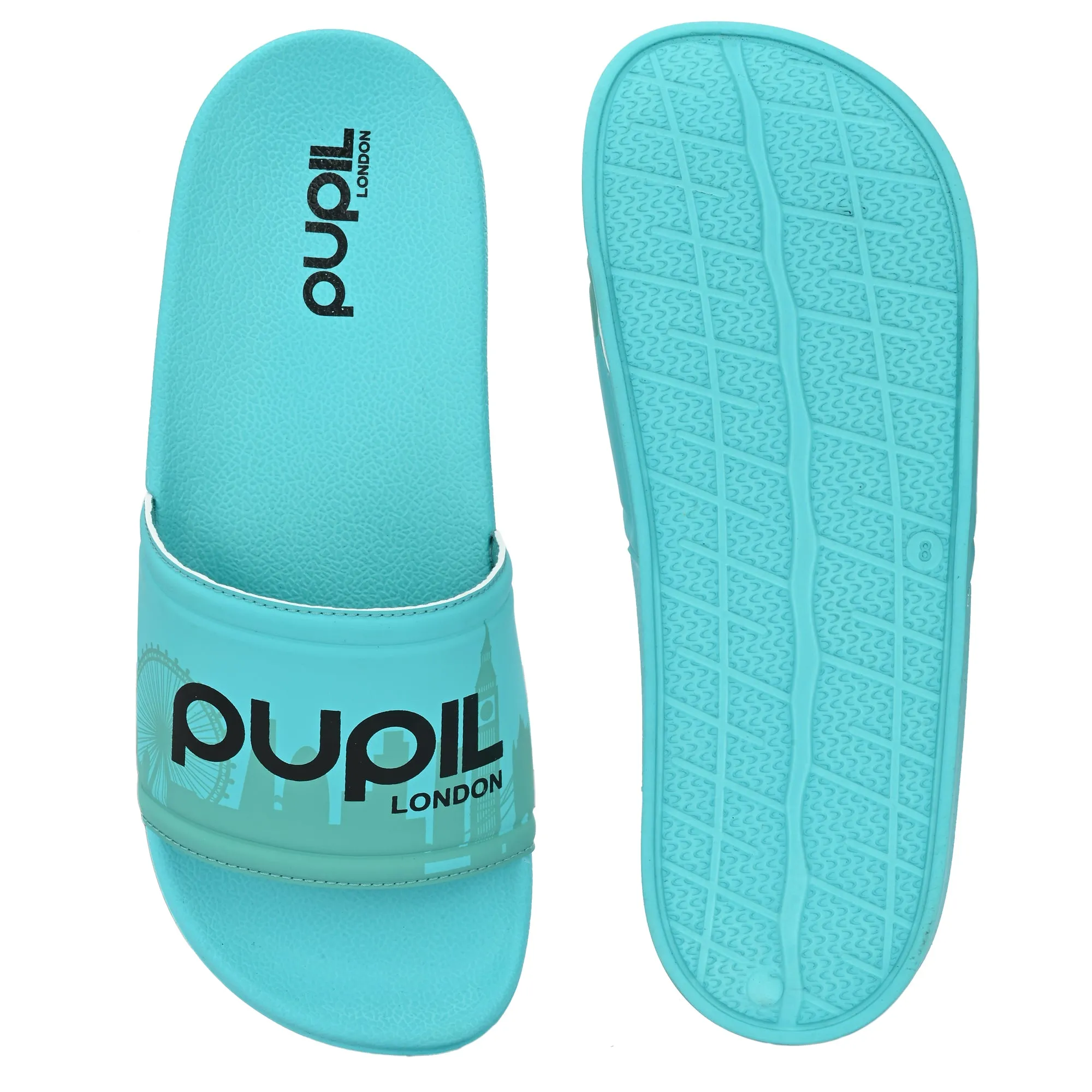 Pupil Men's BEN-1 Pool Slider, Electric Cyan