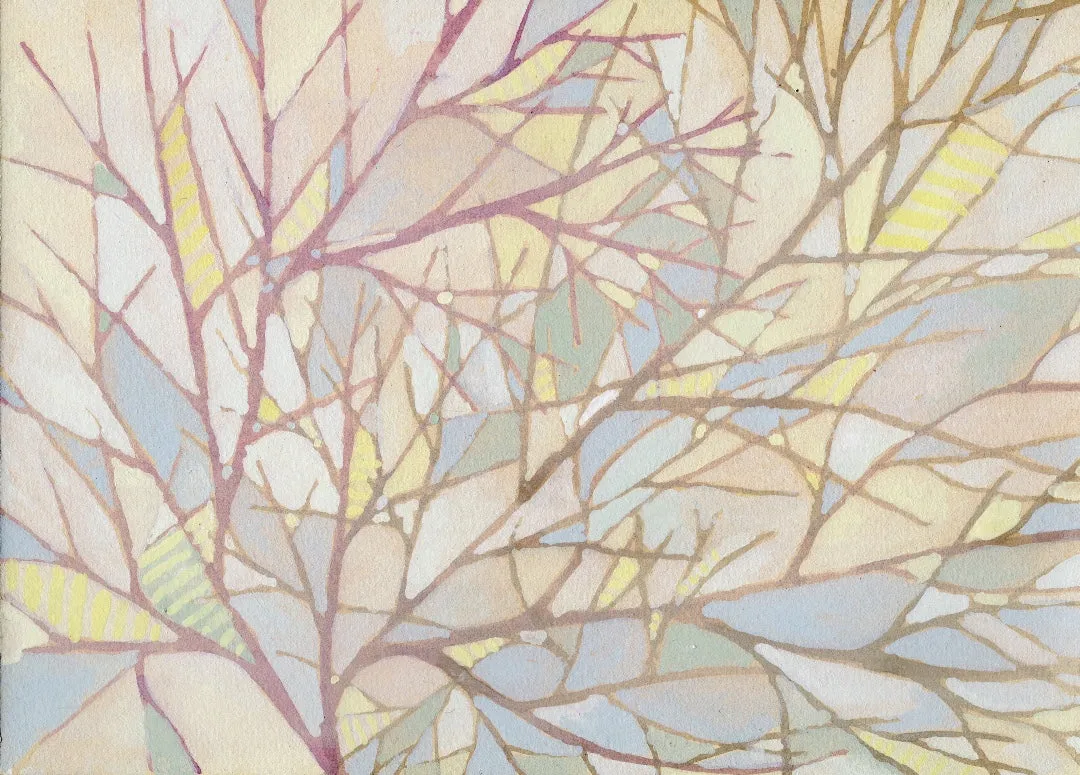Quiet Morning — Study   - Original Watercolor/Guache Painting = Abstract Landscape