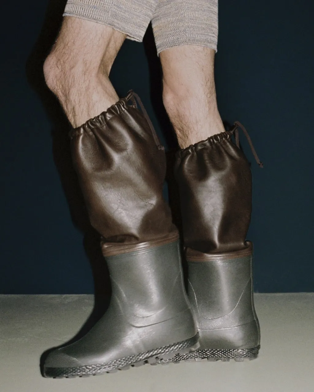 Rain boots treebark
