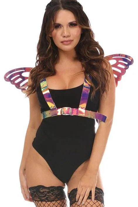 Rainbow Hologram Harness with Wings
