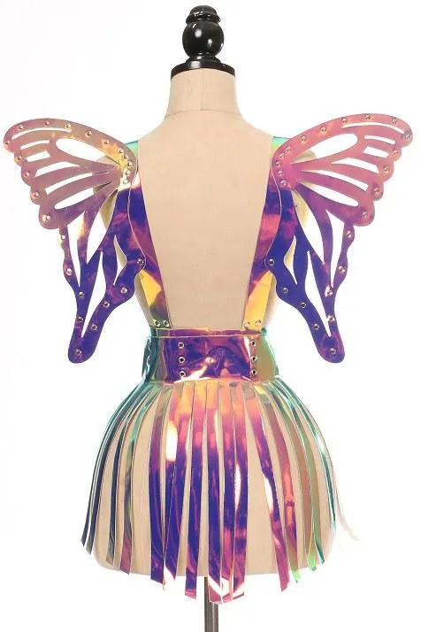 Rainbow Hologram Harness with Wings