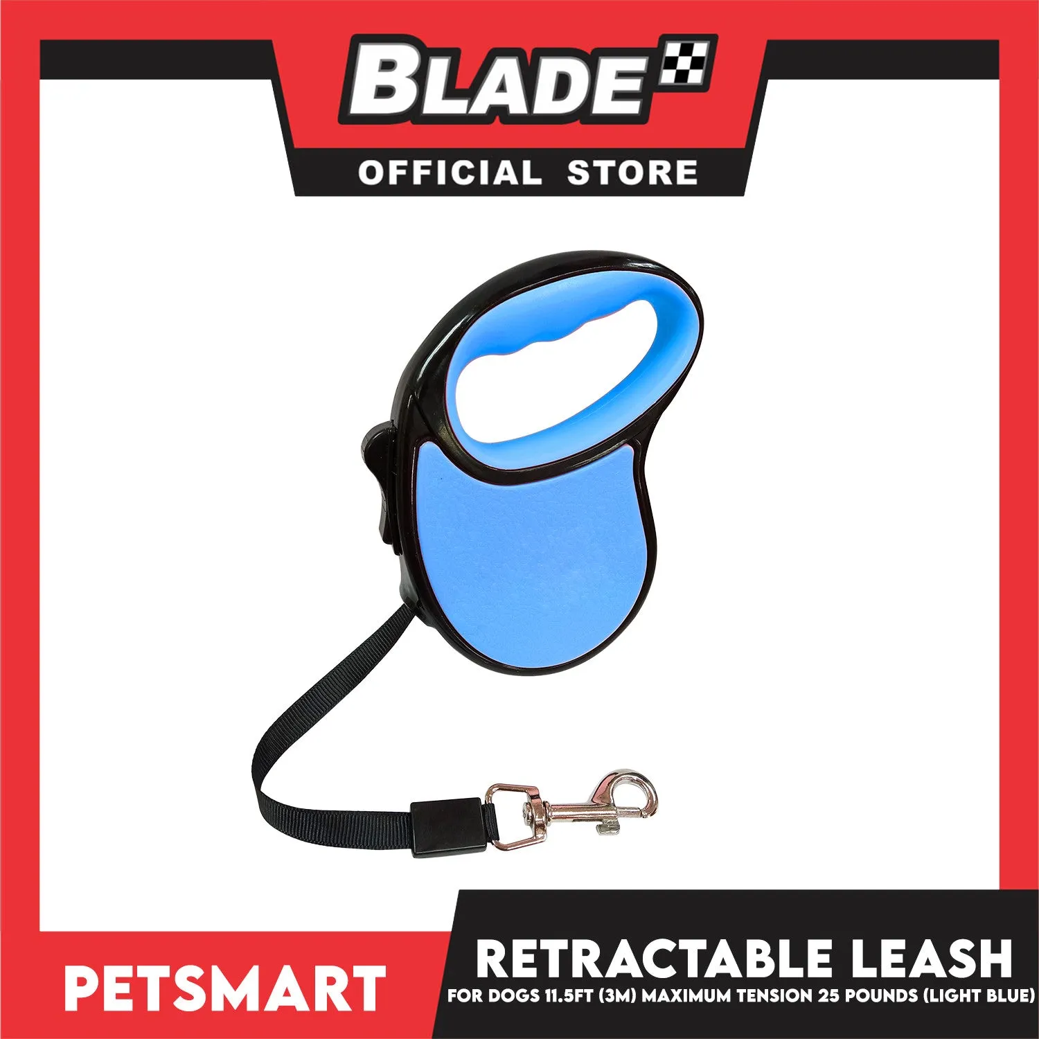 Retractable Leash for Dogs 11.5ft (3M) Maximum Tension 25pounds (Light Blue)