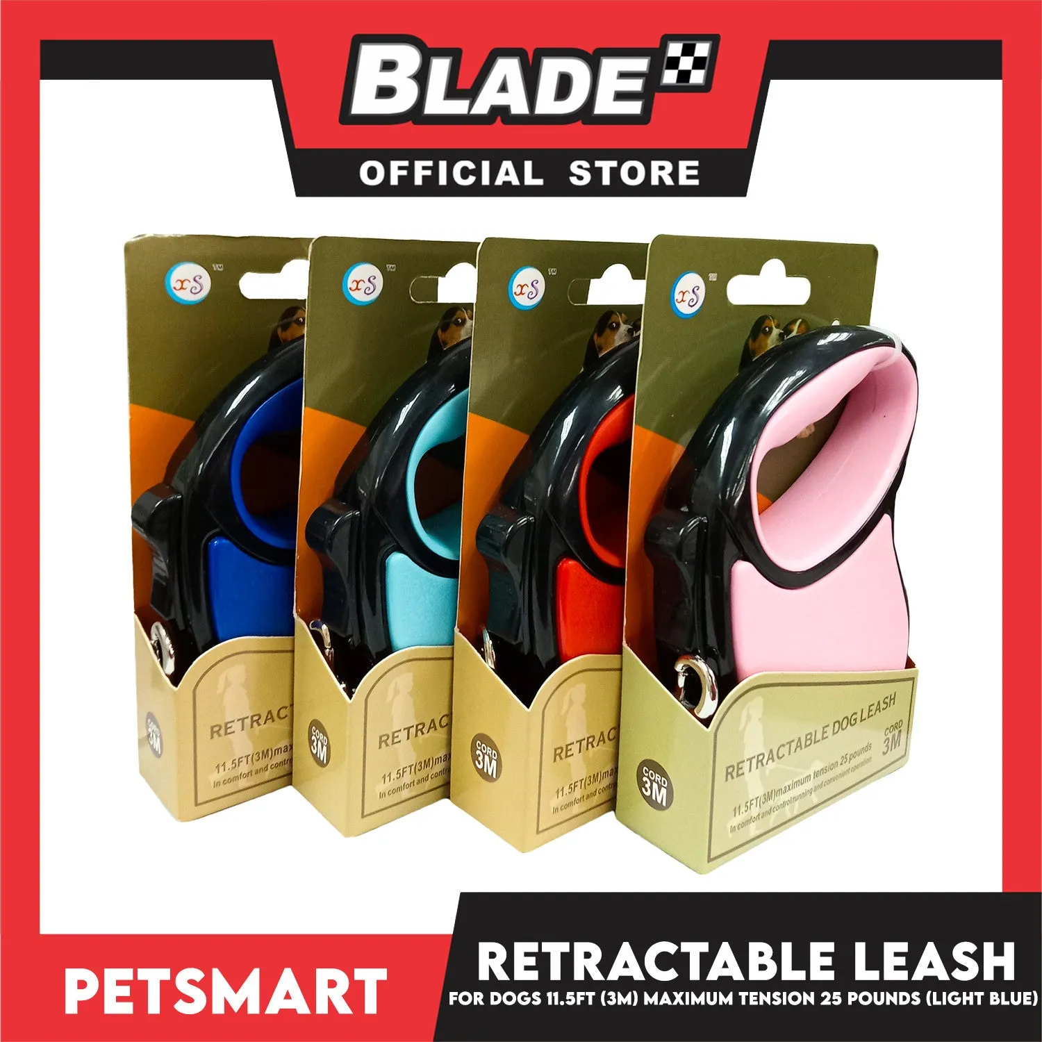 Retractable Leash for Dogs 11.5ft (3M) Maximum Tension 25pounds (Light Blue)