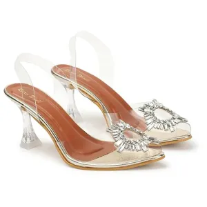 Retro Walk Fashionable Heels for Girls and Women  (Size-UK-5)