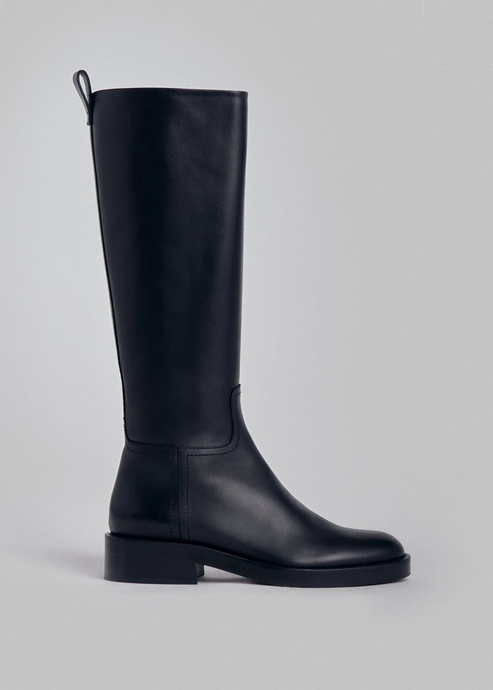 Riding Boot in Smooth Calf Leather - Black
