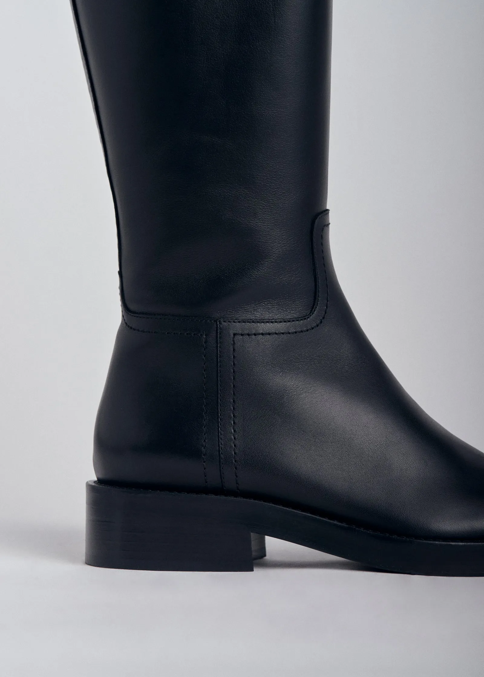 Riding Boot in Smooth Calf Leather - Black