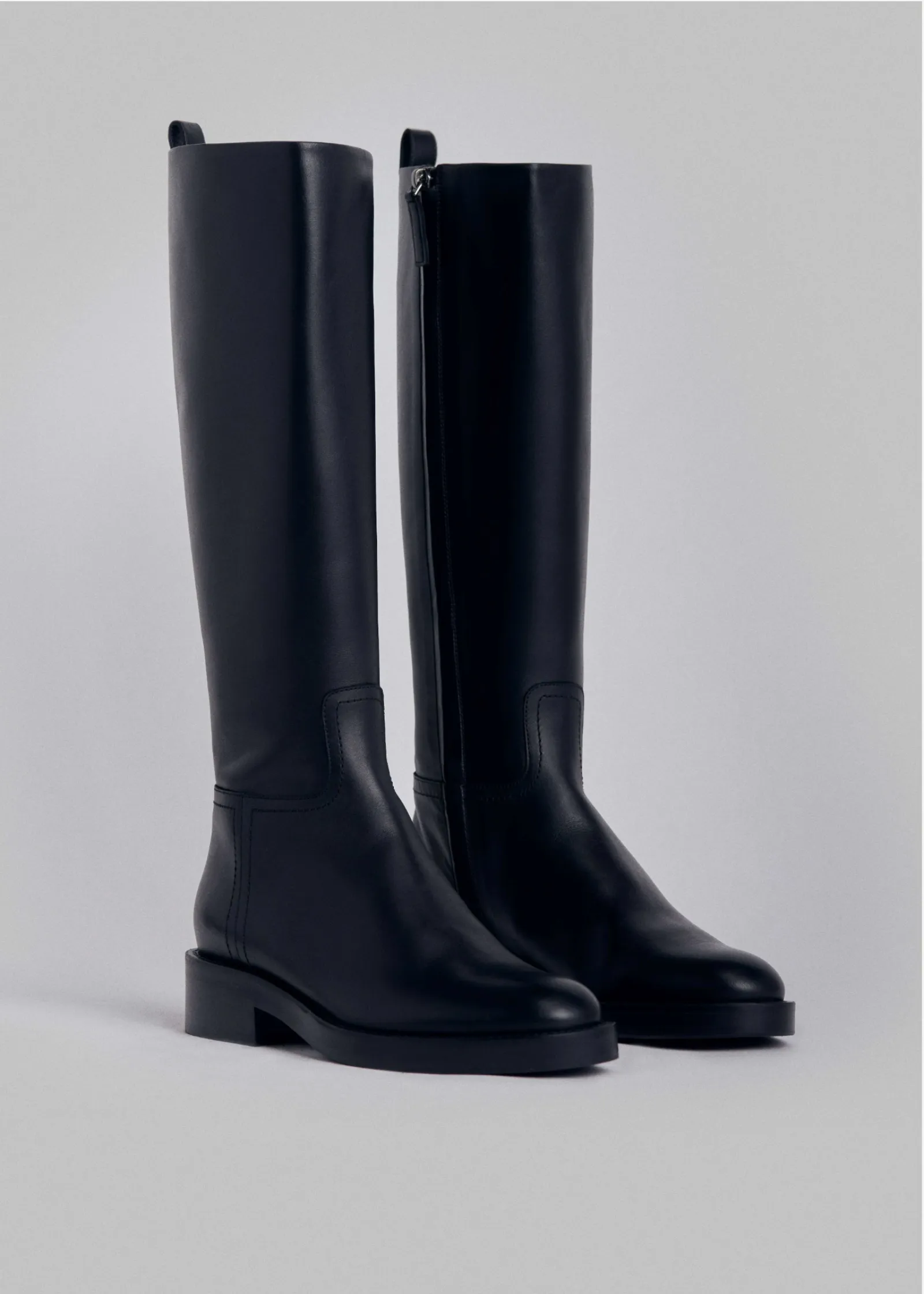 Riding Boot in Smooth Calf Leather - Black