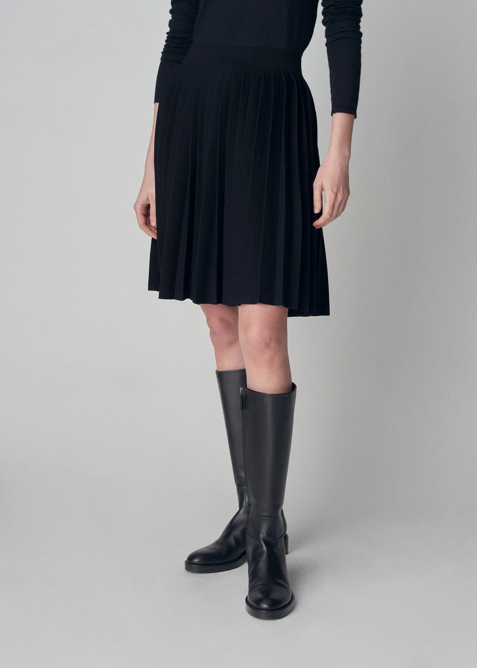 Riding Boot in Smooth Calf Leather - Black