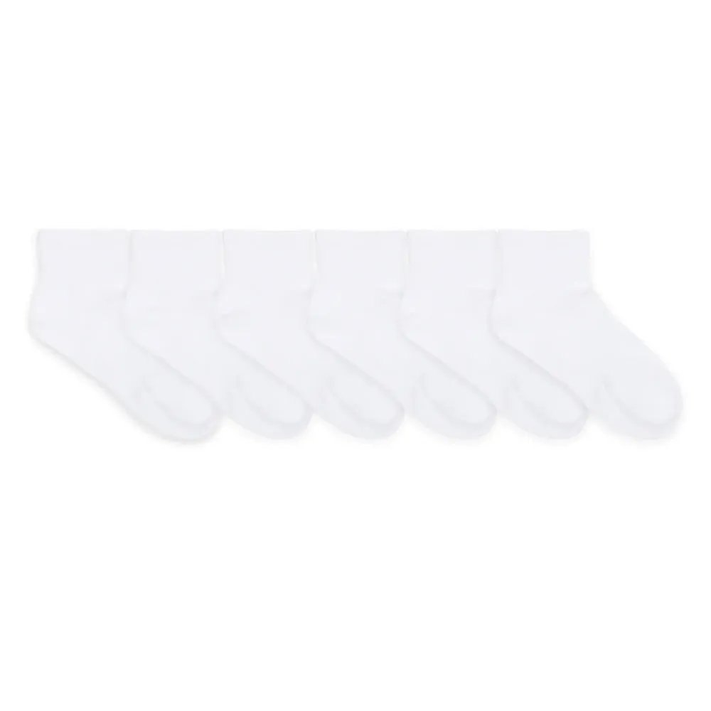 Robeez Quarter Socks 6-Pack (Solid White)