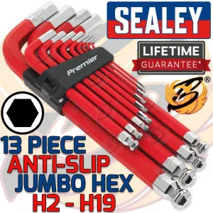 SEALEY JUMBO MAGNETIC ANTI SLIP HEX KEYS H2 - H19