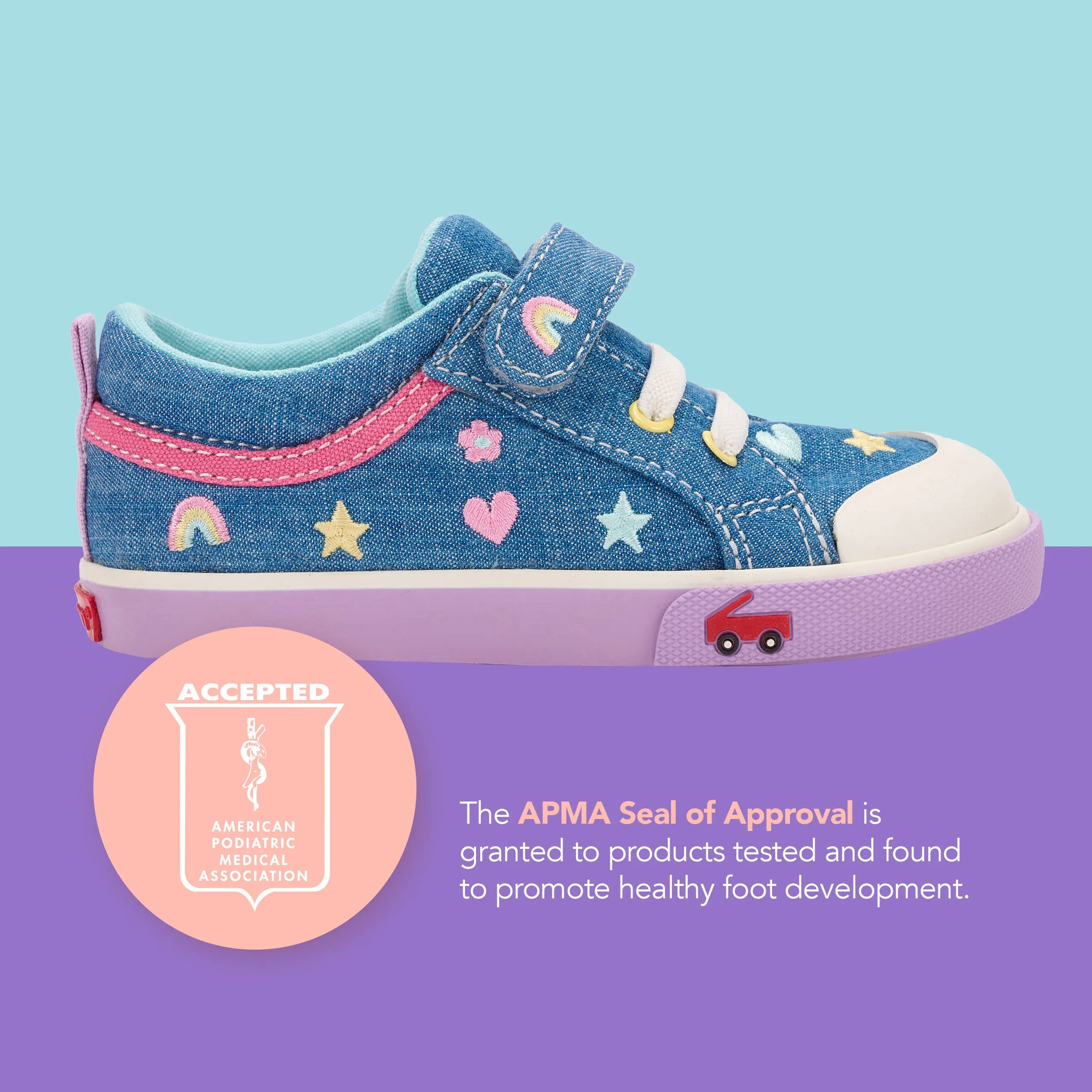 See Kai Run Unisex-Child Kristin Sneaker 12 Little Kid Chambray/Happy