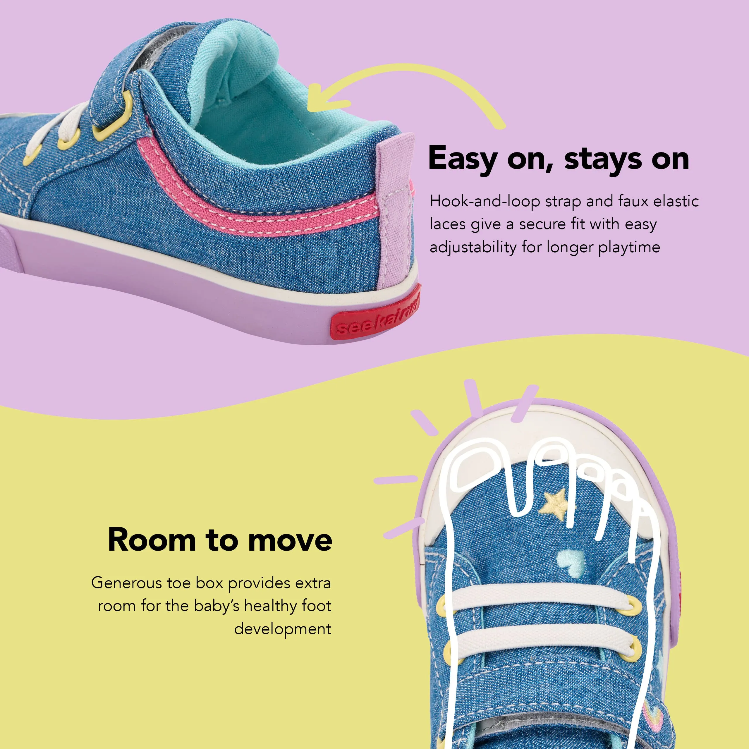 See Kai Run Unisex-Child Kristin Sneaker 12 Little Kid Chambray/Happy
