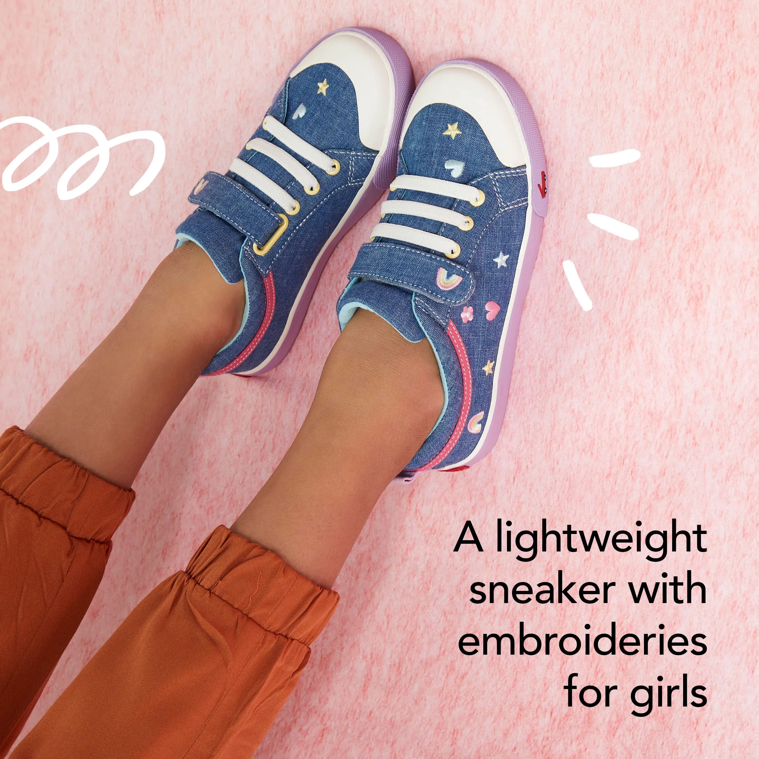 See Kai Run Unisex-Child Kristin Sneaker 12 Little Kid Chambray/Happy