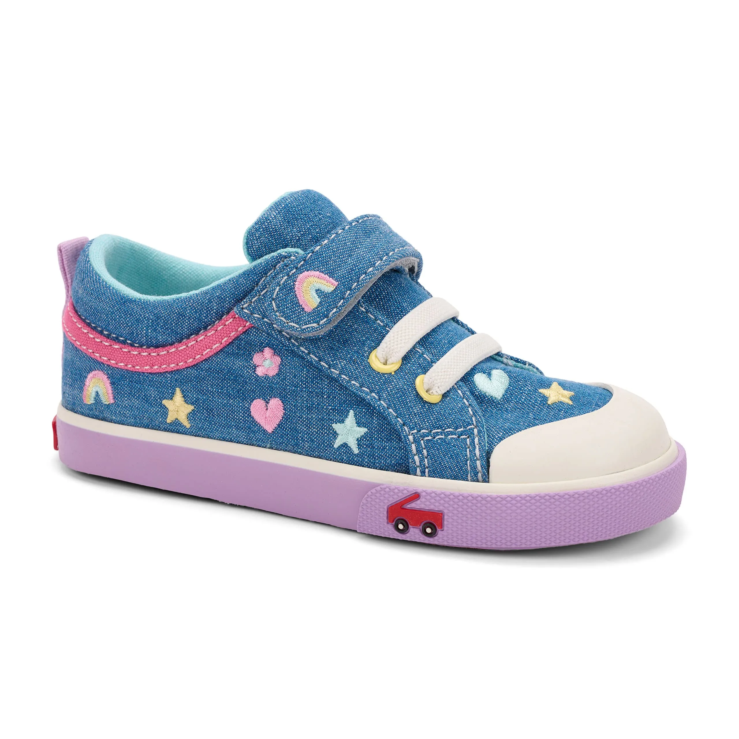 See Kai Run Unisex-Child Kristin Sneaker 12 Little Kid Chambray/Happy
