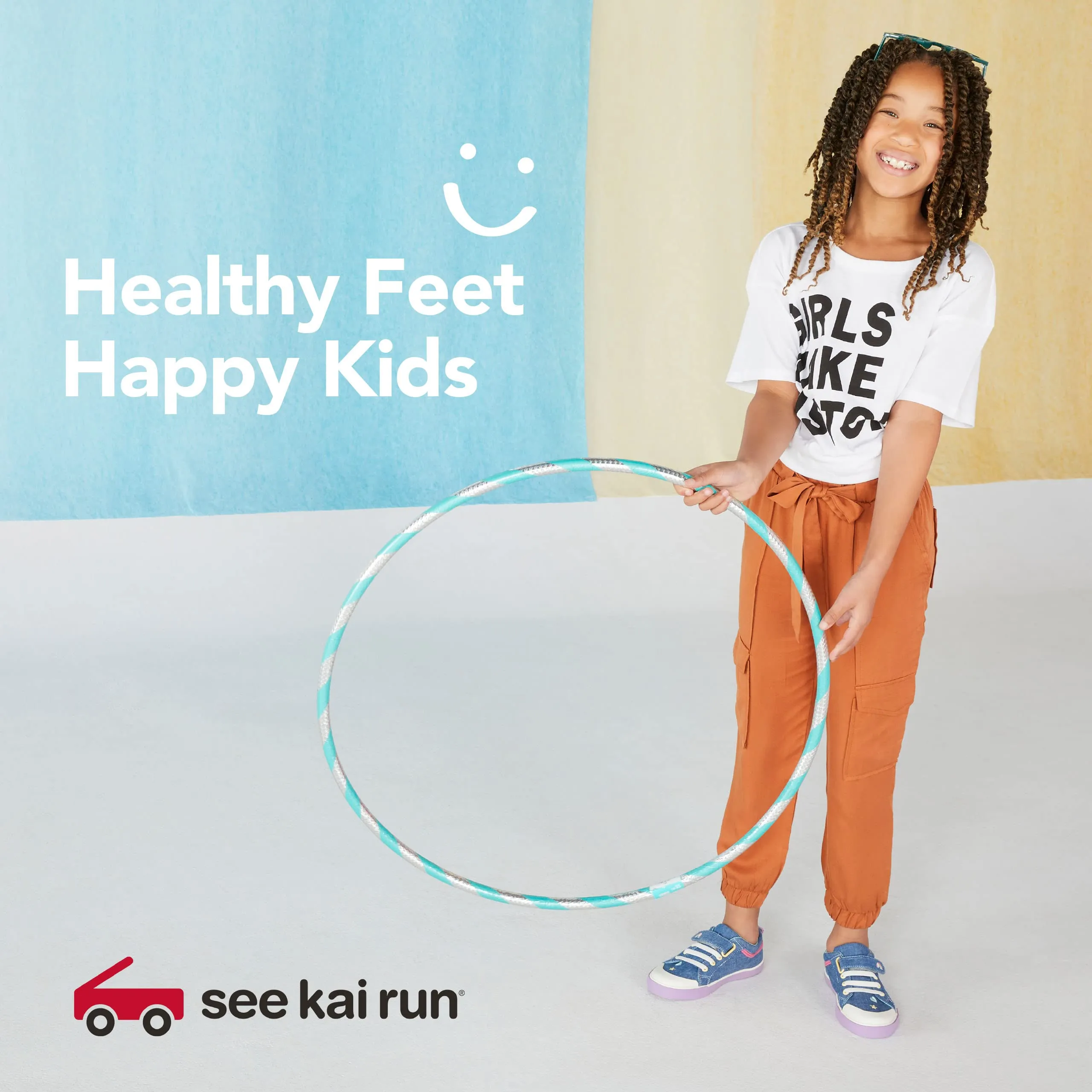 See Kai Run Unisex-Child Kristin Sneaker 12 Little Kid Chambray/Happy