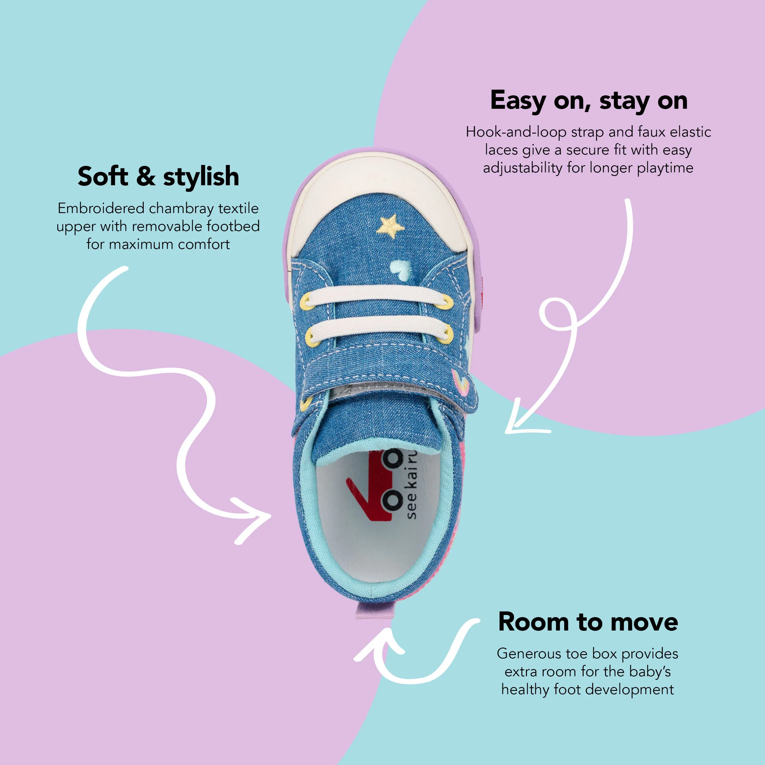 See Kai Run Unisex-Child Kristin Sneaker 12 Little Kid Chambray/Happy