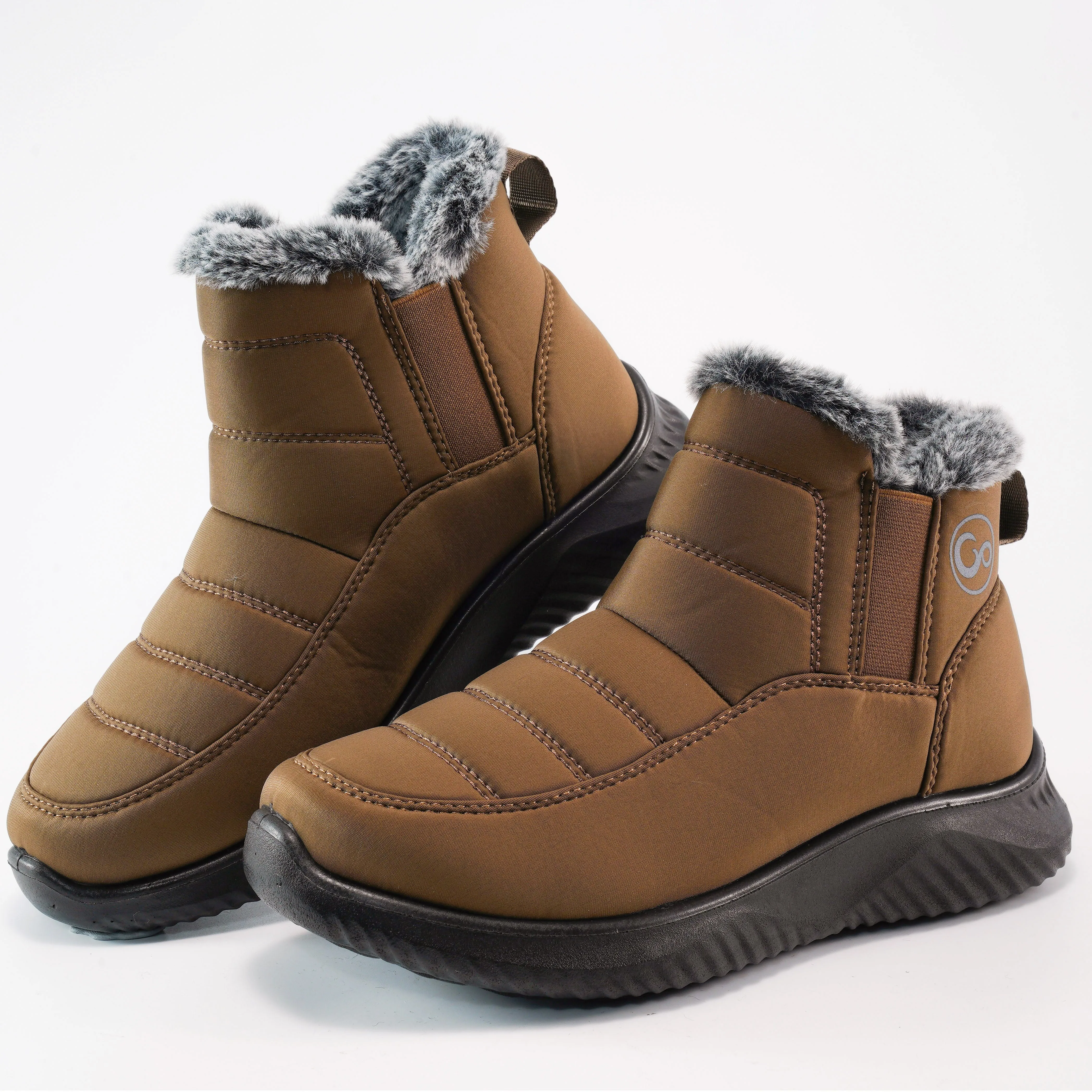 Snow Boots Womens with Warm Fuzzy Faux Fur Slip-on Woman Winter Booties Shoes