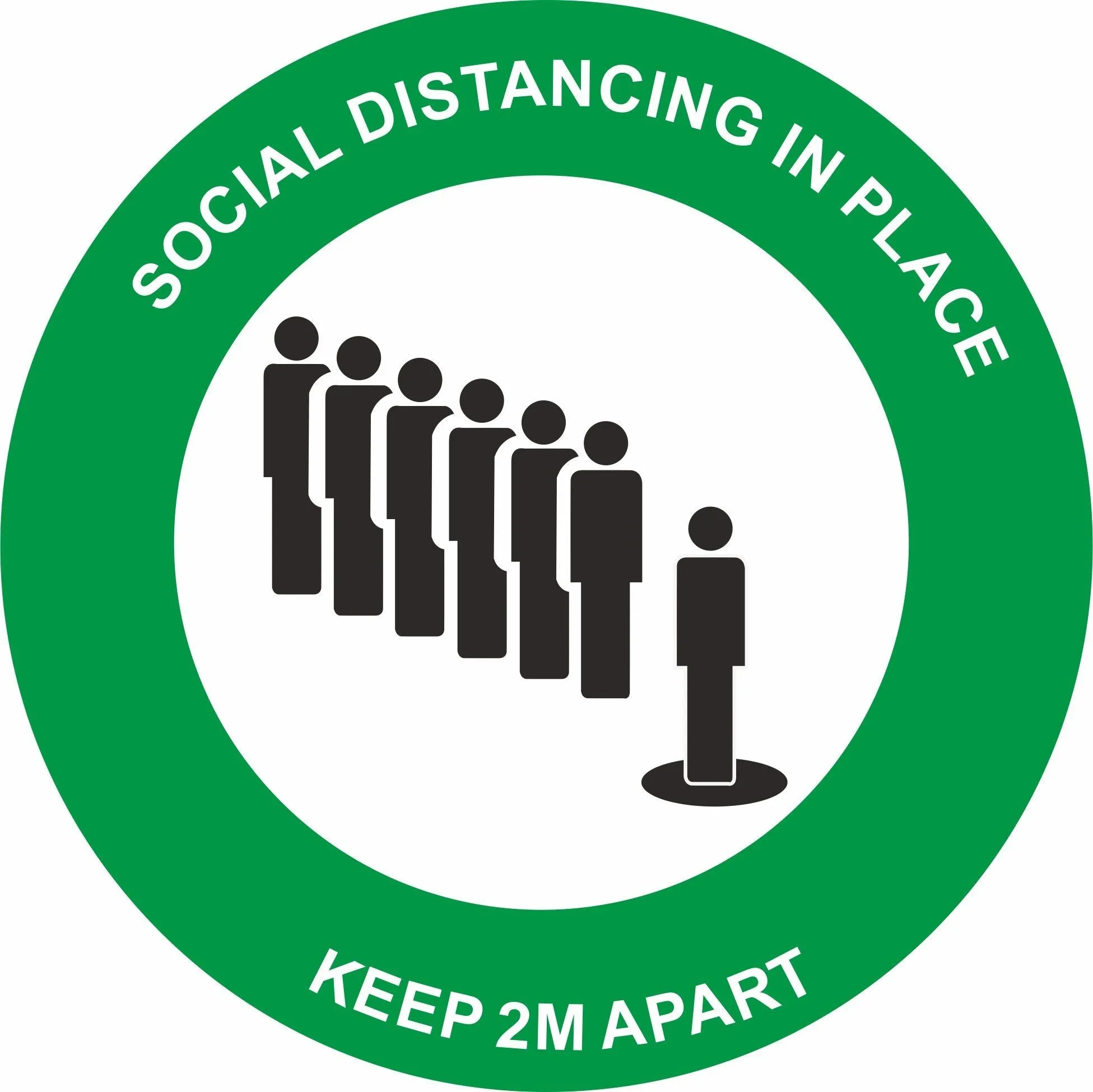 Social Distancing in place Keep 2m apart Floor Sign