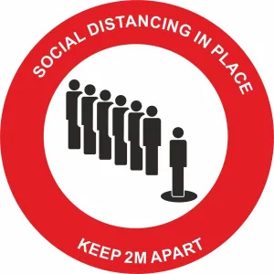 Social Distancing in place Keep 2m apart Floor Sign