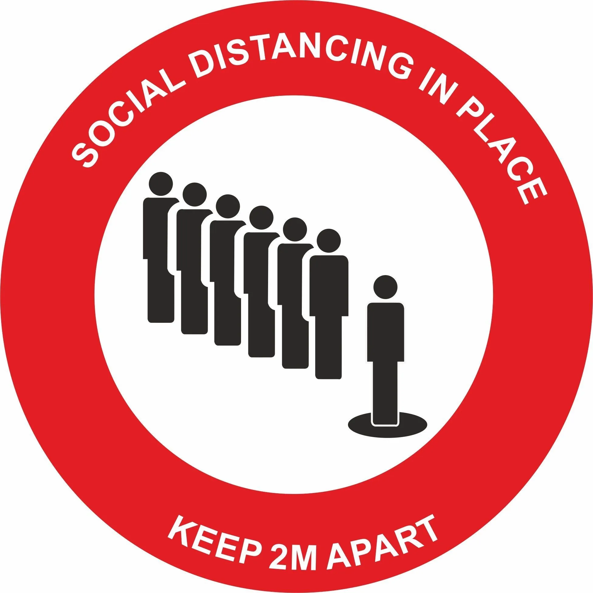 Social Distancing in place Keep 2m apart Floor Sign