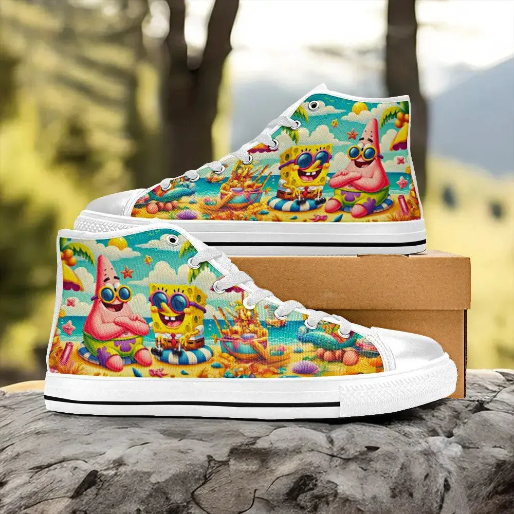 Spongebob Squarepants Patrick Shoes High Top Sneakers for Kids and Adults