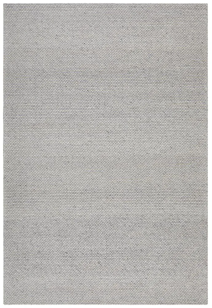 Studio Oskar Felted Wool Striped Rug Grey