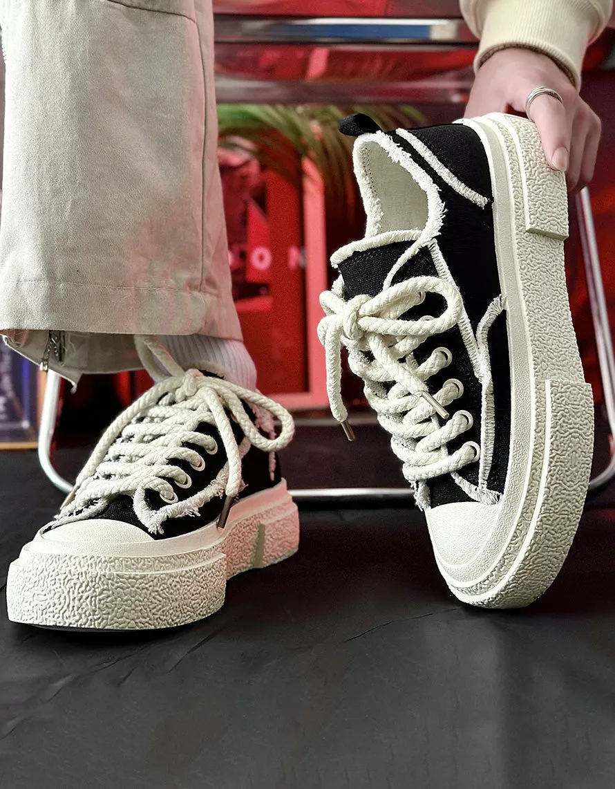 Summer Lace-up Casual Canvas Shoes 35-44