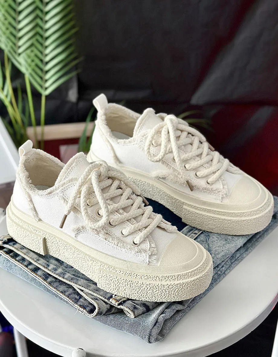 Summer Lace-up Casual Canvas Shoes 35-44