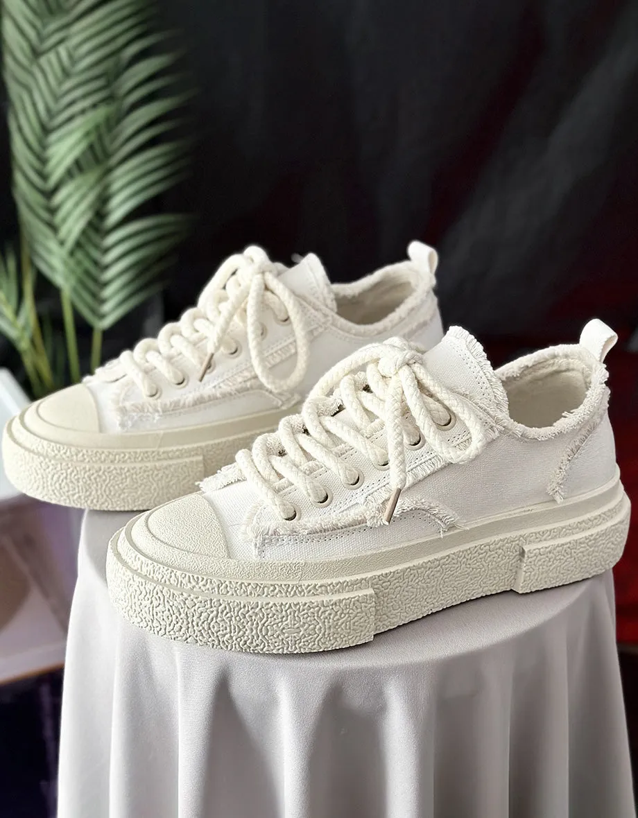 Summer Lace-up Casual Canvas Shoes 35-44