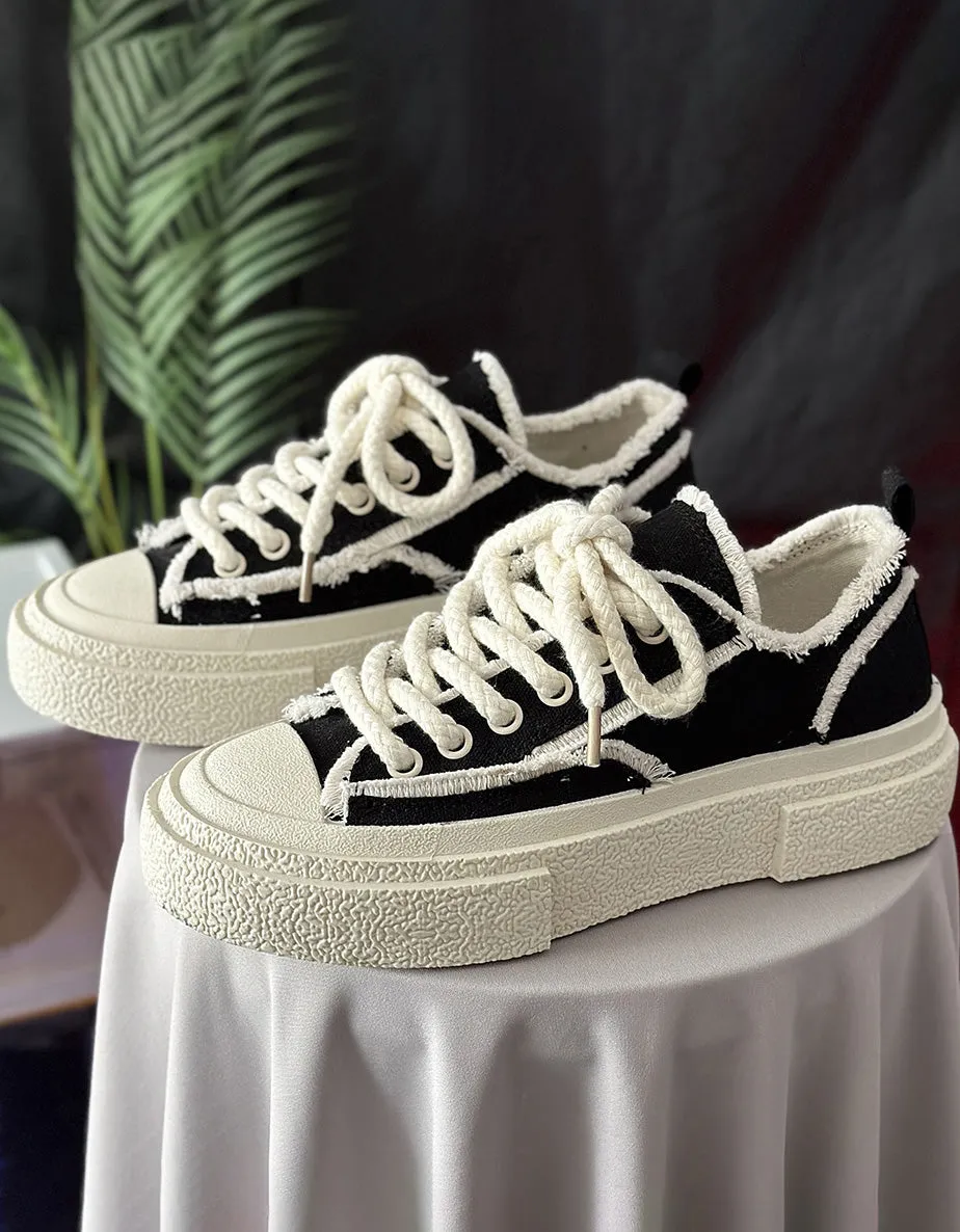 Summer Lace-up Casual Canvas Shoes 35-44