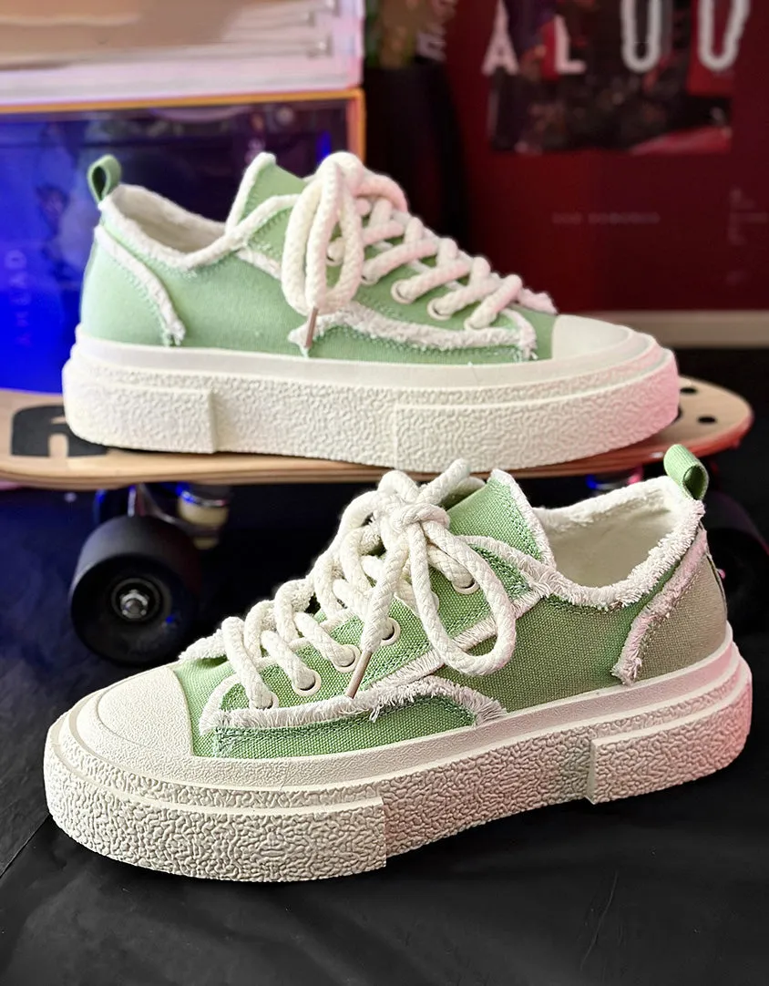 Summer Lace-up Casual Canvas Shoes 35-44