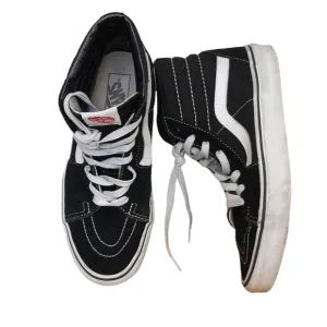 VANS Men Classic Old Skool High Top Black &amp; White Lace Up Skater Shoes