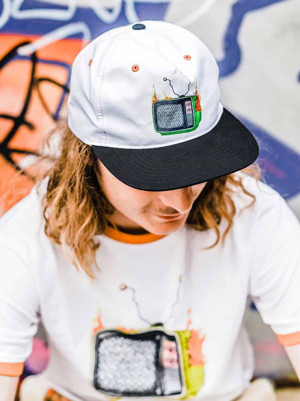 Volcom Mens Featured Artist Justin Hager Adjustable Hat - White