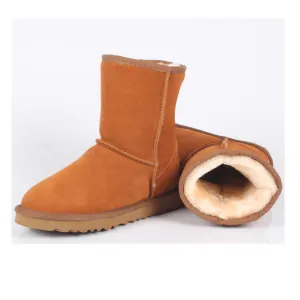 Women Men Fashion High Quality Women Genuine Suede Leather Australia Classic Warm Winter Unisex Snow Boots Size plus size