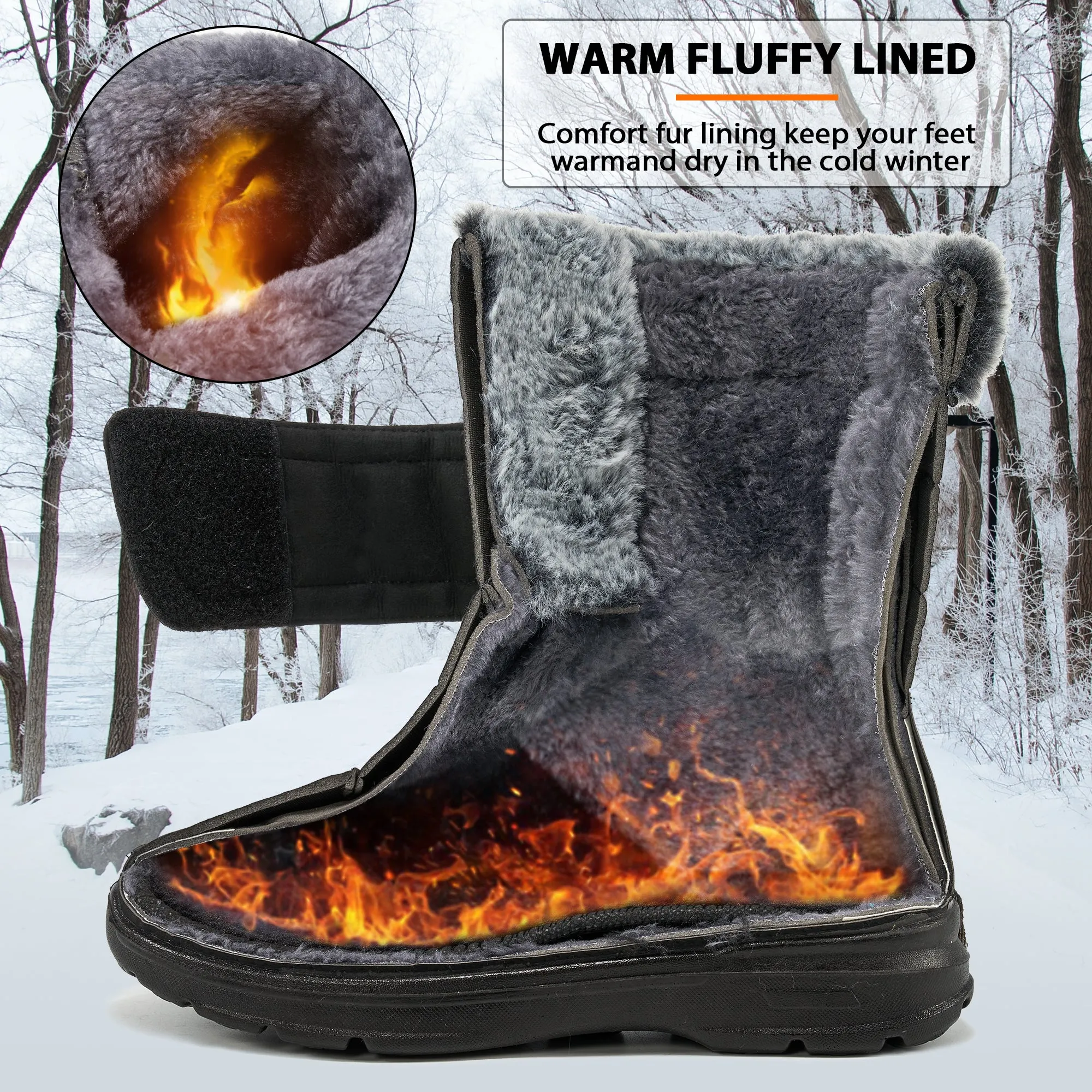 Women Snow Boots Winter Slip On Mid Calf Boots for Women Waterproof Comfortable Outdoor Shoes