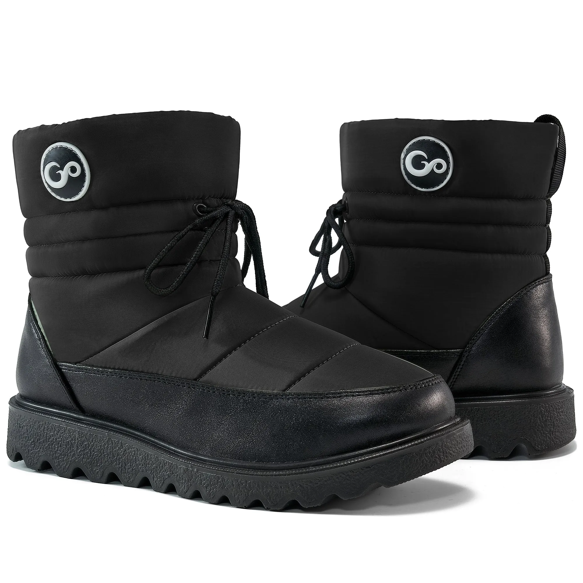 Women Snow Boots Winter Warm Faux Fur Waterproof Lace-up Ankle Booties