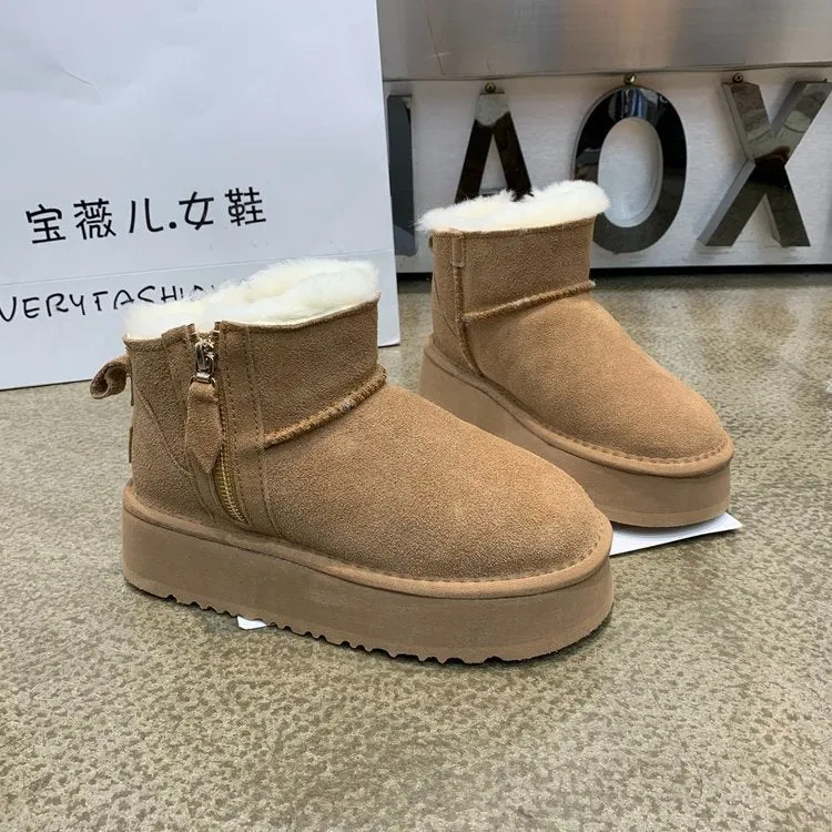 Women With Fur And Thick Soles Snow Boots