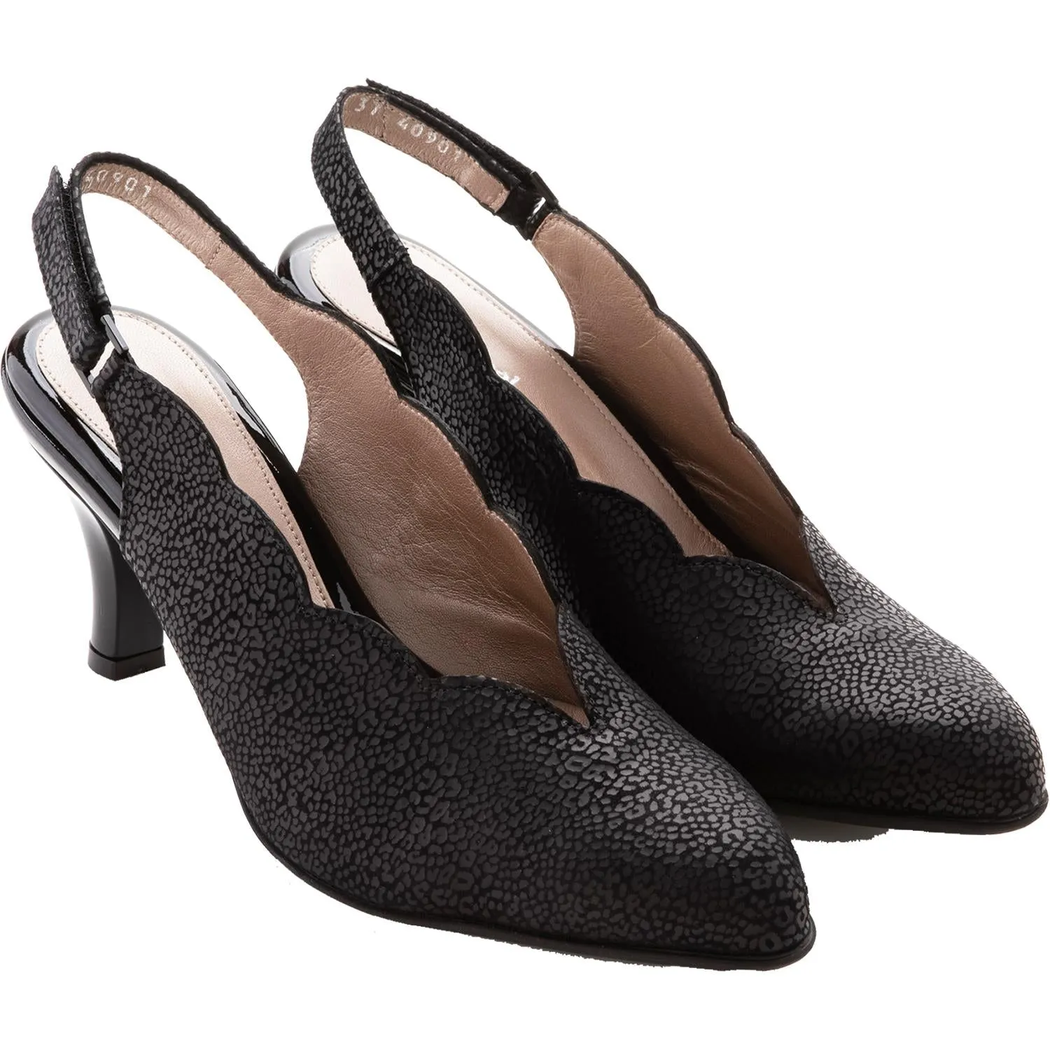 Women's BeautiFeel Valentina Black Leo Matt Print Suede