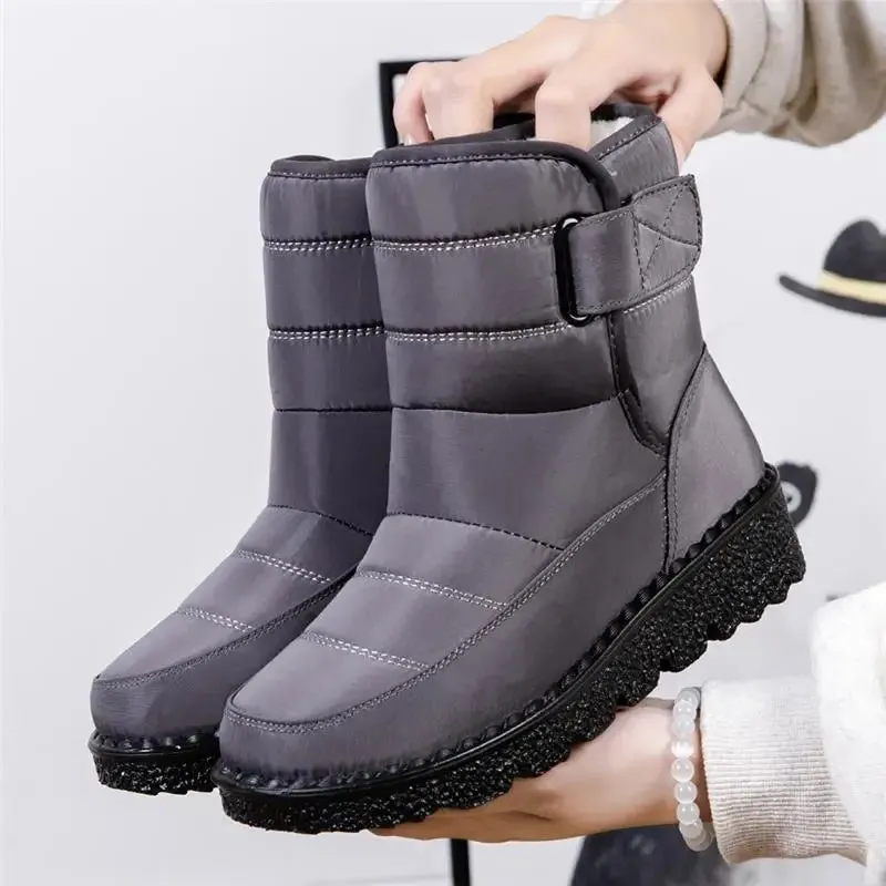 Women's Boots Snow Solid Women Shoes Platform Shoes Woman Casual Waterproof Mid High Boots Soft Winter Girls Boots Botas Mujer