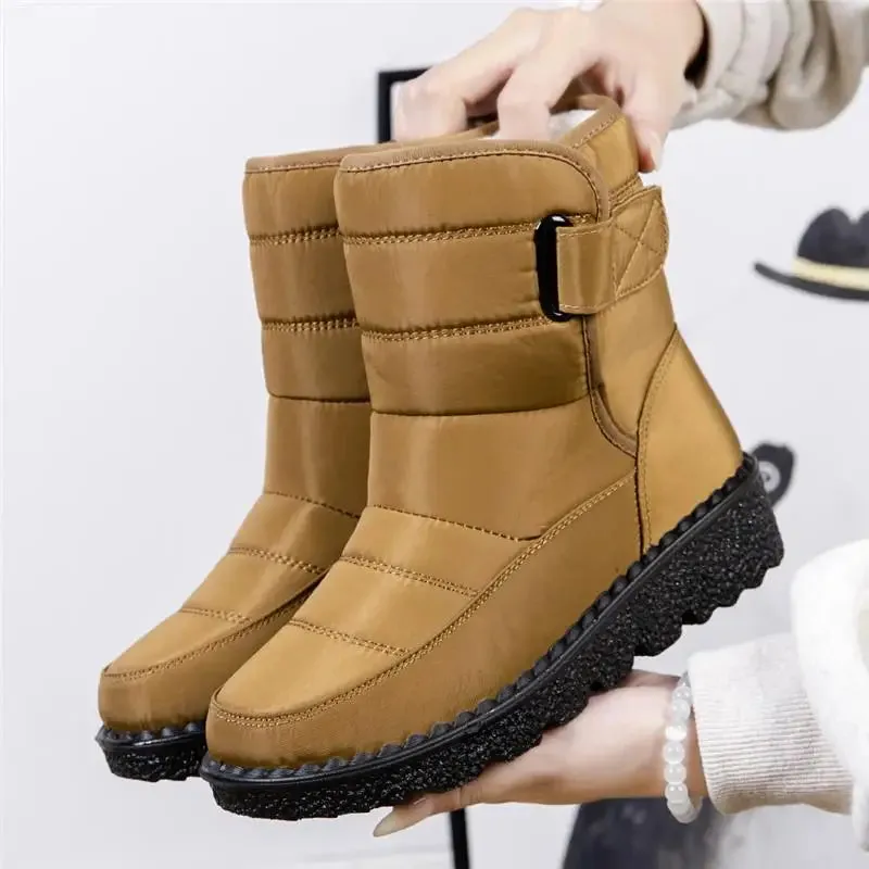 Women's Boots Snow Solid Women Shoes Platform Shoes Woman Casual Waterproof Mid High Boots Soft Winter Girls Boots Botas Mujer